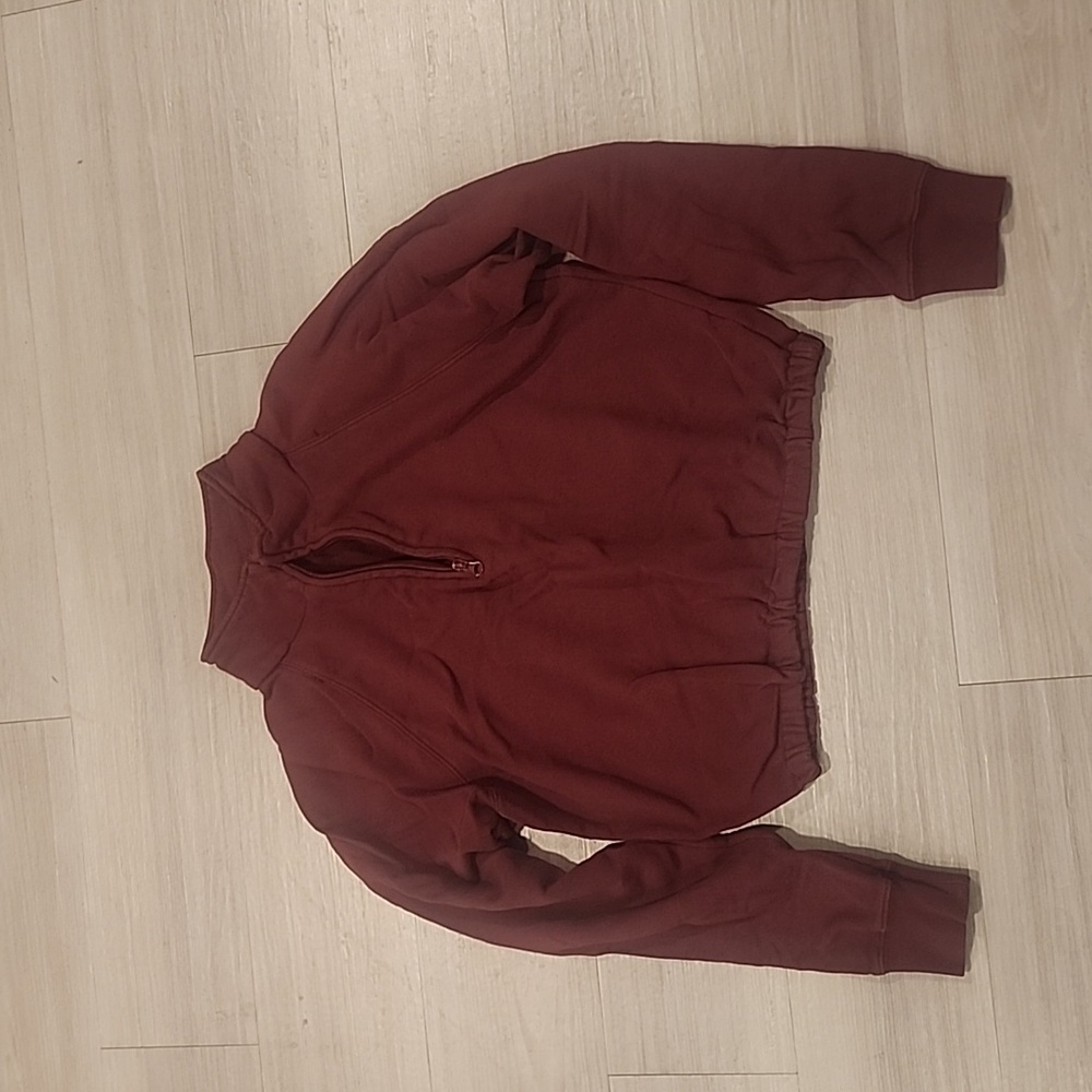 LA Hearts Cropped Maroon Quarter-Zip Size M